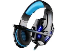 Auscultadores Gaming KOTION G9000-LAN (On Ear - Microfone - Preto e Azul)