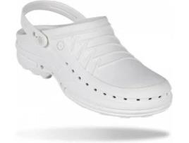 Soca WOCK Clog Palmilha Profissional Branco com Presilha (35 - 36)