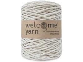 Fio de Macramé WELCOME YARN Barbante 3Ply 500G 3,5mmx100M (Branco Escuro - Algodão - 11,5x18x11,5 cm)