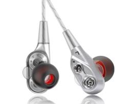 Auriculares com Fio GETEK M2 (In Ear - Microfone - Noise Cancelling  - Prata)