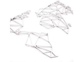 Decoração de Paredde HOAGARD Metal Wall Art World Map Branco (60x100cm)