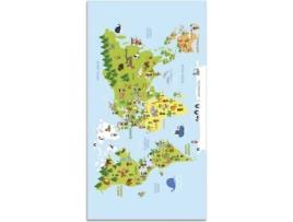 Tapete HOME & LIVING Mapamundi Infantil (Multicolor - 300x200 cm - Vinil)