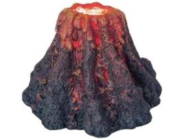 Adorno para Peixes KW Vulcão com Luz Led (Multicor - 16x12x16cm - Resina)