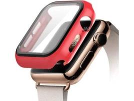 Capa e Película Vidro Apple Watch Series 4 G4M 44mm Vermelho