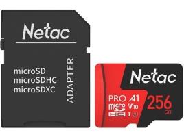 Cartão de Memória MicroSD NETAC P500 Extreme PRO (256 GB - 100 MB/s)