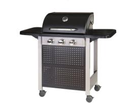 Barbecue a Gás LOLAHOME 3 Bocas (Preto - 52x126x110 cm - Aço)