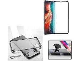 Kit Capa, Película de Vidro Temperado 5D e Suporte Magnético Auto Huawei P30 Pro PHONOCARE Naked Transparente