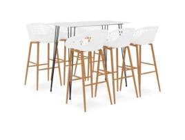 7 pcs conjunto de bar branco