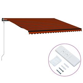 Toldo retrátil automático 500x300 cm laranja e castanho