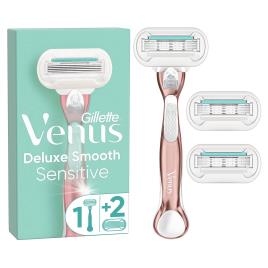 Venus Deluxe Smooth Sensitive Rose Gold Handle - Handle + 3 Blades