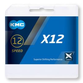Kmc Corrente Estrada/mtb X12 126 Links Silver / Black