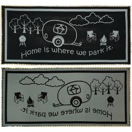 Mings Mark Inc Tapete Rv Home 2.44 x 5.49 m Black / White