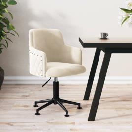vidaXL Cadeira de escritório giratória veludo cor creme