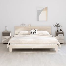 vidaXL Mesas de cabeceira 2 pcs 40x35x62 cm pinho maciço branco