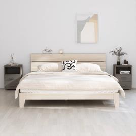 vidaXL Mesas de cabeceira 2 pcs 40x35x62cm pinho maciço cinzento-claro
