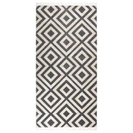 vidaXL Tapete de exterior tecelagem lisa 100x200cm preto e bege claros