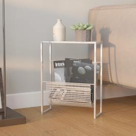 vidaXL Suporte de revistas 35x15x45 cm aço prateado