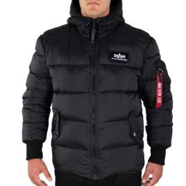 Alpha Industries Casaco Hooded Puffer Fd 2XL Black
