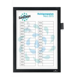 Durable Quadro Informativo Magnético Duraframe®, Auto-adesivo, Formato A4, Preto, com Suporte de Caneta