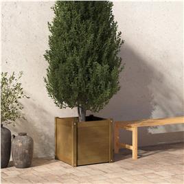 vidaXL Vaso/floreira de jardim 50x50x50 cm pinho maciço castanho mel