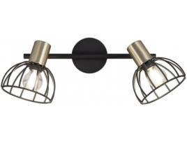 Candeeiro de Parede AJP ILUMINACIÓN Bermeo (Preto - Metal - 21x42 cm)