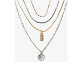 Conjunto de Colares VILA NOVA com Pendente (Zinco - Dourado - Tamanho Único)