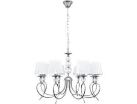 Candeeiro de Teto FABRILAMP Rin (Prateado - Metal, Tecido - 80x60 cm)