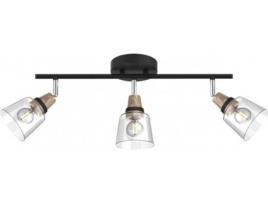 Candeeiro de Teto AJP ILUMINACIÓN Indigo (Preto - Metal - 22x50 cm)