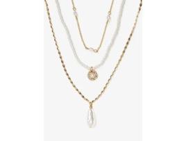 Conjunto de Colares VILA NOVA com Pendente (Ferro - Dourado - Tamanho Único)