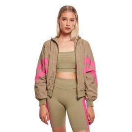 Urban Classics Casaco Crinckle Batwing 2XL Khaki / Bright Violet