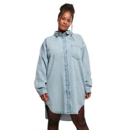 Urban Classics Vestido Curto Manga Comprida Oversized S Tinted Light Blue Washed