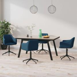 vidaXL Cadeiras de jantar giratórias 4 pcs veludo azul