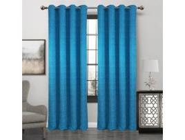 Cortina BEST INTERIOR Hazel (Azul - Poliéster - 140x260 cm)