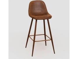 Conjunto de Bancos SKLUM Glamm (Café Vintage - 101 x 48.5 x 49.5 cm - Polipele, Aço, Madeira escura)