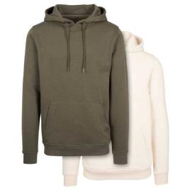 Build Your Brand Moletom Com Capuz Heavy 2 Unidades XS Olive / sand