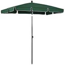Outsunny Chapéu de Sol Retangular de Jardim 198x130x240cm Chapéu de Sol de Alumínio com Função de Inclinação para Terraço Pátio Verde   Aosom Portugal