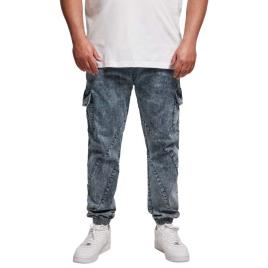 Urban Classics Joggers Cargo Denim L Light Sky Blue Acid Washed