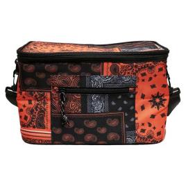 Urban Classics Bandana Patchwork Print Cooling Bag One Size Black / Orange