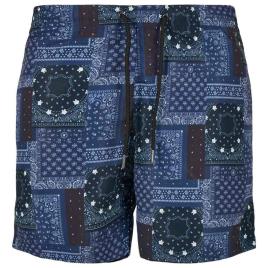 Urban Classics Calções De Banho Pattern 4XL Navy Bandana