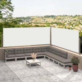 vidaXL Toldo lateral retrátil 117x600 cm cor creme