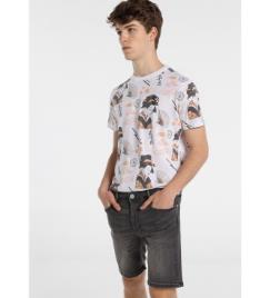 Six Valves para homem. T-shirt ImpressÃ£o completa Geiko White
