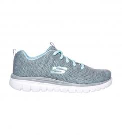 Skechers para mulher. Gracioso Twisted Fortune Gray cinza turquesa sap
