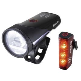 Sigma Kit De Luzes Dianteiras E Traseiras Aura 100 & Blaze Link 100 Lumens Black