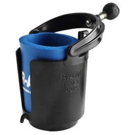 Rammount Powersports Drink Holder With Koozie 6.5-8.9 cm Cups Black