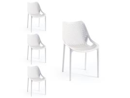 Conjunto 4 Cadeiras Bilros Tensai Furniture Branco