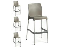 Conjunto 4 Bancos Altos Bona Taupe Tensai Furniture