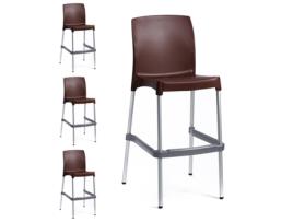 Conjunto 4 Bancos Altos Bona Bordeaux Tensai Furniture