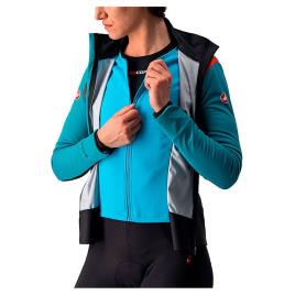 Castelli Jaqueta Alpha Ros L Teal Blue / Fiery Red / Sky Blue