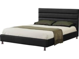 Cama CSD Starlight (Preto - MDF e Pele Sintética - 200x180 cm)