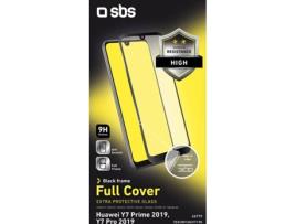 Película Vidro Temperado Huawei Y7 2019, Y7 Prime 2019, Y7 Pro 2019 SBS Fullcover Preto